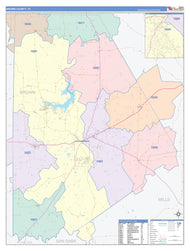 Brown County, TX Colorcast Style Wall Map