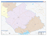 Burleson County, TX Colorcast Style Wall Map