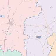 Burnet County, TX Colorcast Style Wall Map