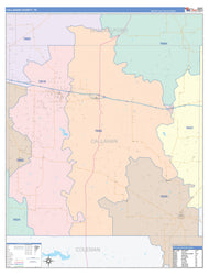 Callahan County, TX Colorcast Style Wall Map