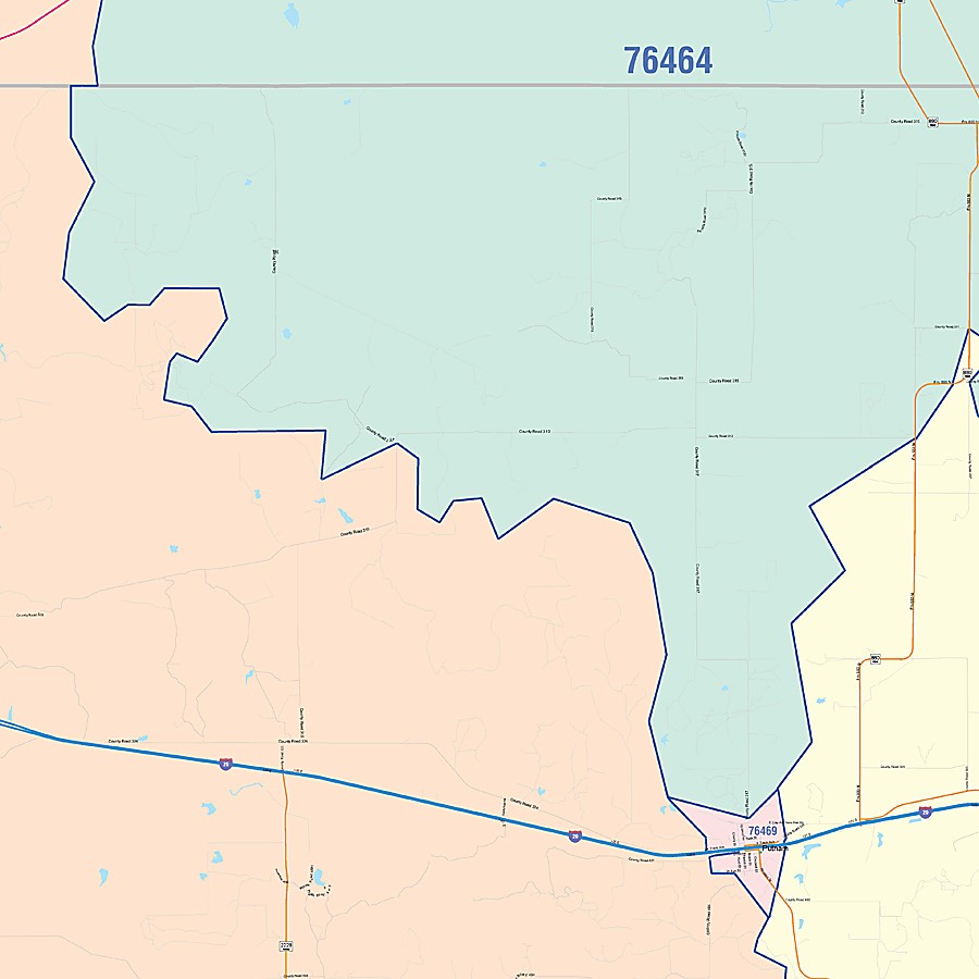 Callahan County, TX Colorcast Style Wall Map
