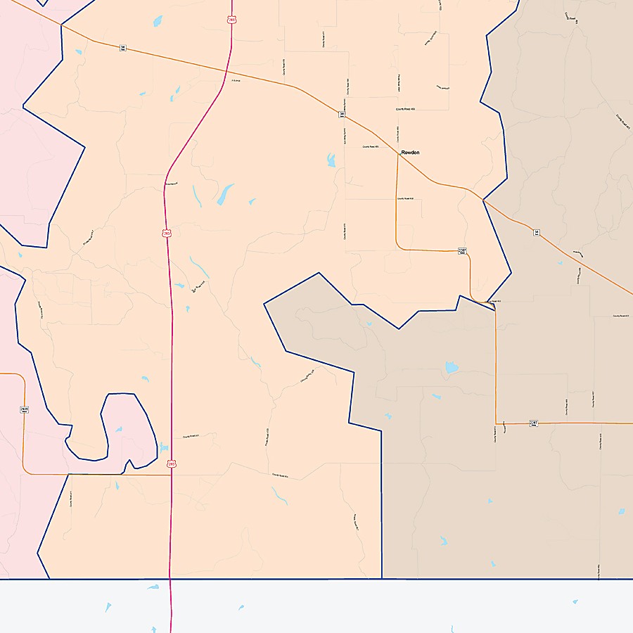 Callahan County, TX Colorcast Style Wall Map