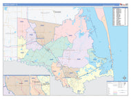 Cameron County, TX Colorcast Style Wall Map