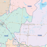 Cameron County, TX Colorcast Style Wall Map