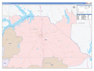 Camp County, TX Colorcast Style Wall Map