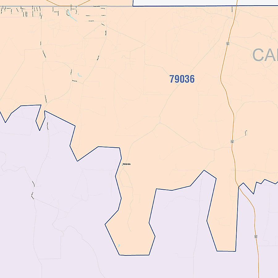 Carson County, TX Colorcast Style Wall Map