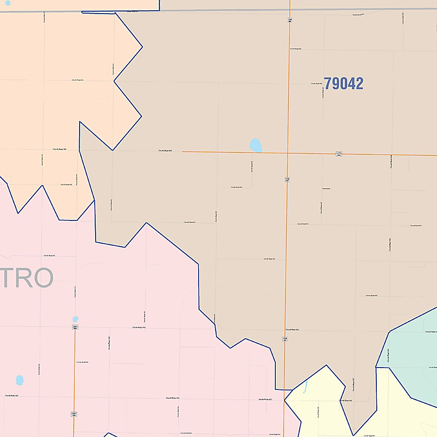 Castro County, TX Colorcast Style Wall Map
