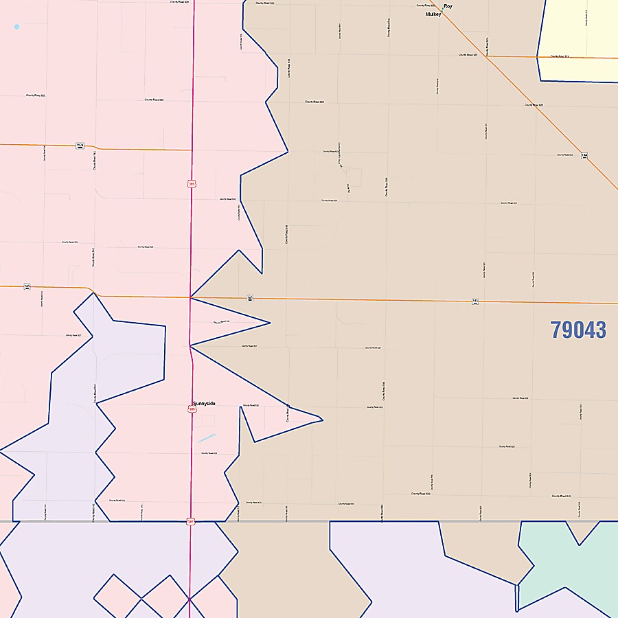 Castro County, TX Colorcast Style Wall Map