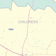 Childress County, TX Colorcast Style Wall Map