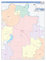 Clay County, TX Colorcast Style Wall Map
