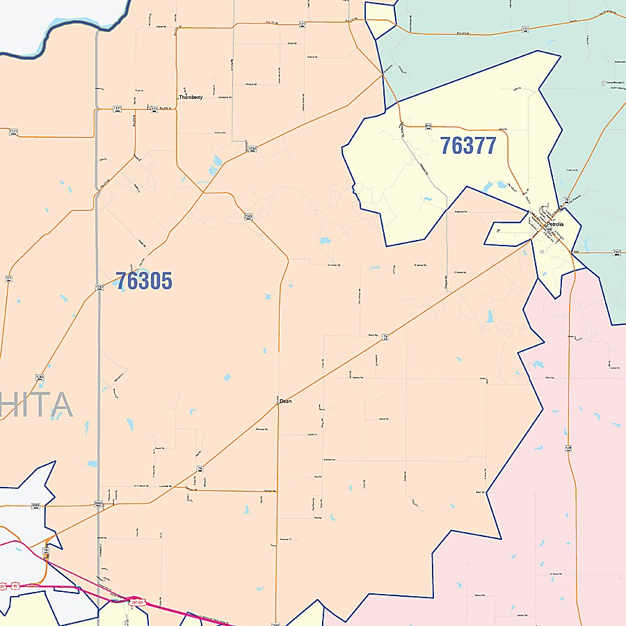 Clay County, TX Colorcast Style Wall Map