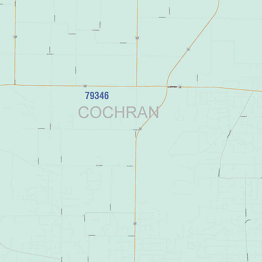 Cochran County, TX Colorcast Style Wall Map