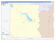 Coke County, TX Colorcast Style Wall Map