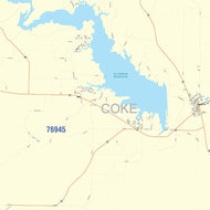 Coke County, TX Colorcast Style Wall Map