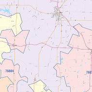 Coleman County, TX Colorcast Style Wall Map