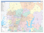 Collin County, TX Colorcast Style Wall Map