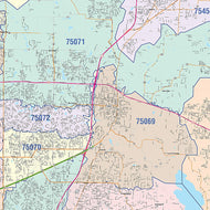Collin County, TX Colorcast Style Wall Map