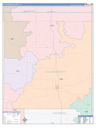 Collingsworth County, TX Colorcast Style Wall Map