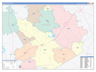 Comanche County, TX Colorcast Style Wall Map