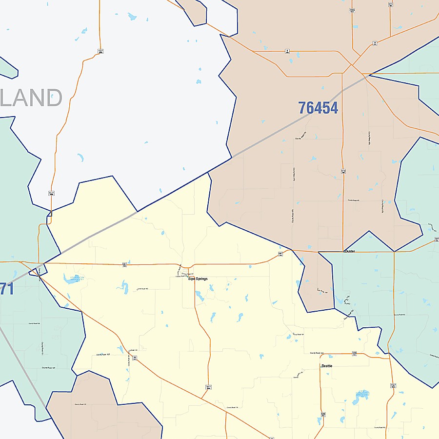 Comanche County, TX Colorcast Style Wall Map
