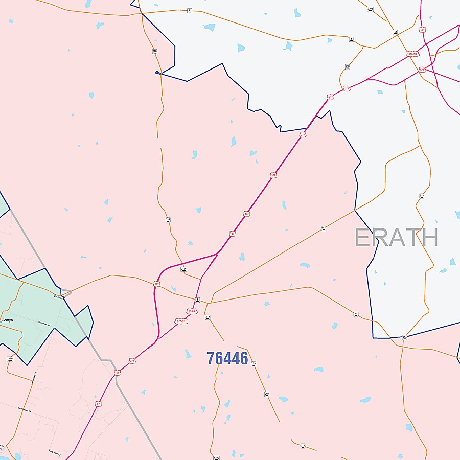 Comanche County, TX Colorcast Style Wall Map
