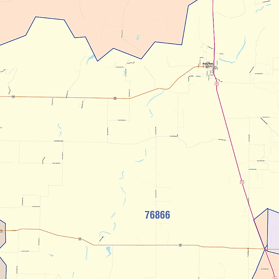 Concho County, TX Colorcast Style Wall Map