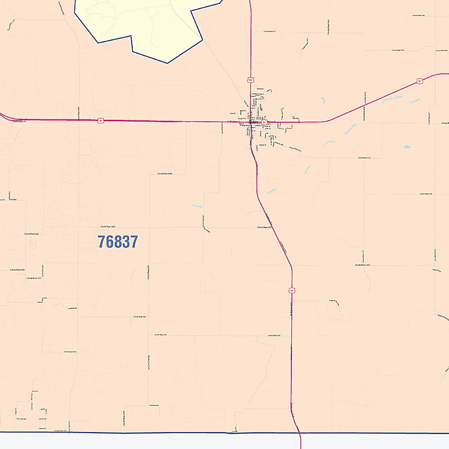 Concho County, TX Colorcast Style Wall Map