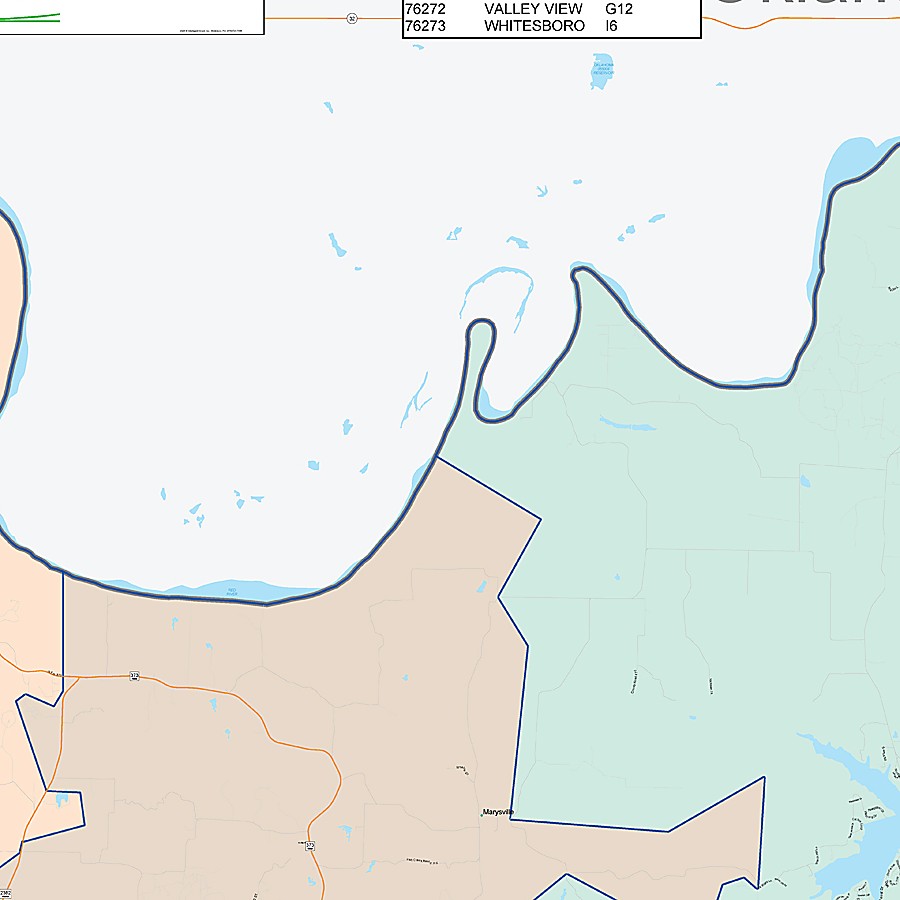 Cooke County, TX Colorcast Style Wall Map