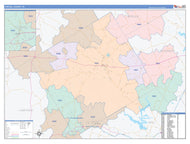 Coryell County, TX Colorcast Style Wall Map