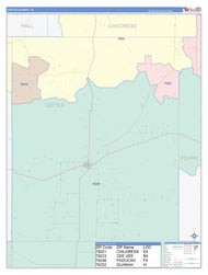 Cottle County, TX Colorcast Style Wall Map