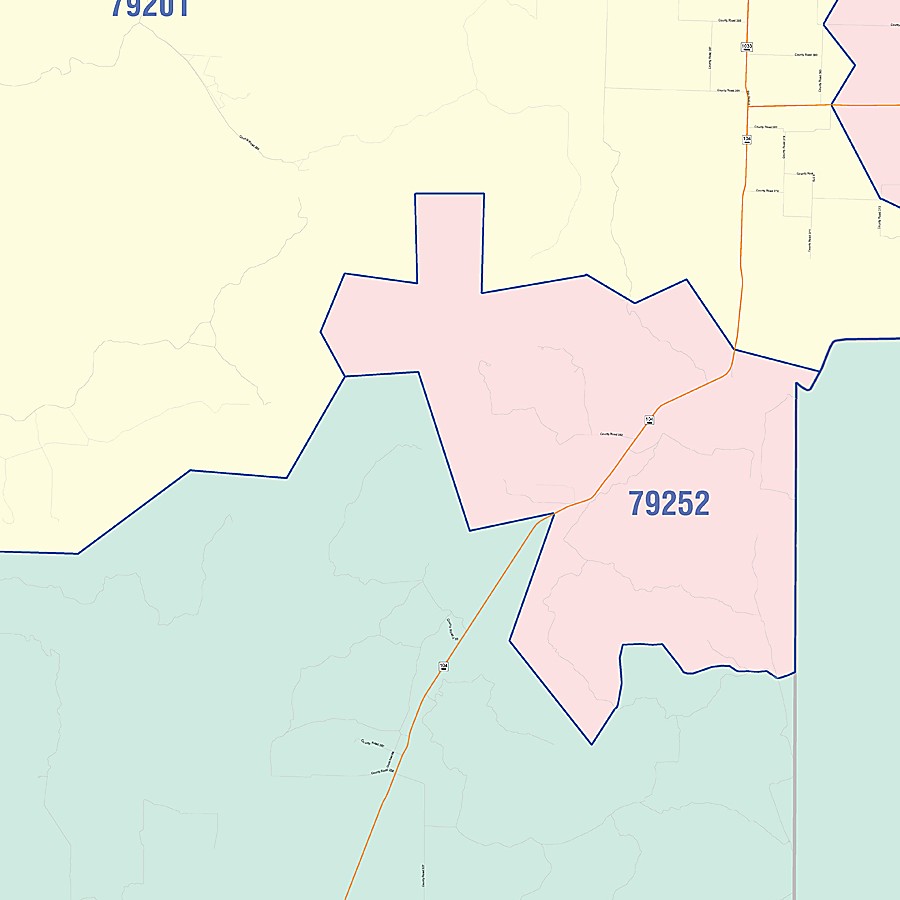 Cottle County, TX Colorcast Style Wall Map