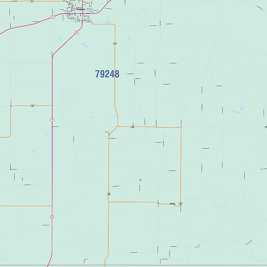 Cottle County, TX Colorcast Style Wall Map