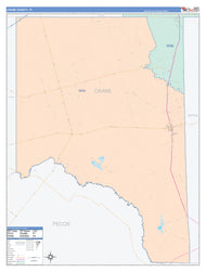 Crane County, TX Colorcast Style Wall Map