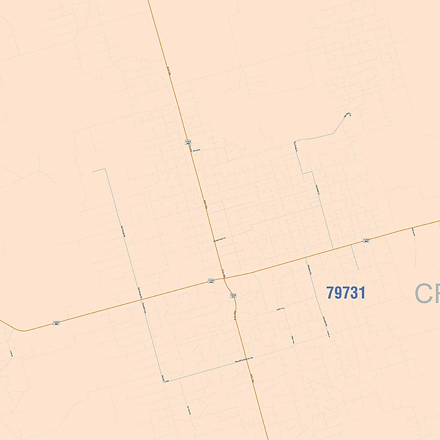 Crane County, TX Colorcast Style Wall Map