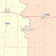 Crosby County, TX Colorcast Style Wall Map