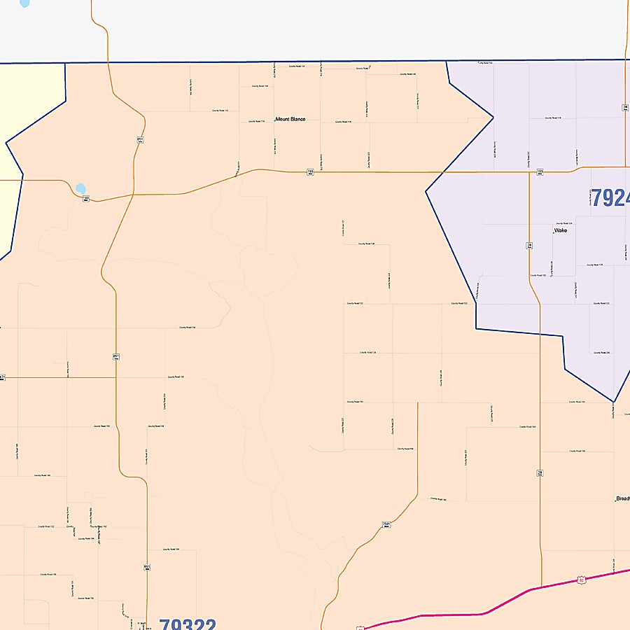 Crosby County, TX Colorcast Style Wall Map