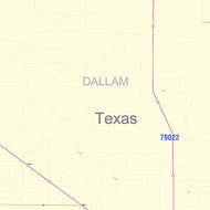 Dallam County, TX Colorcast Style Wall Map