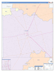 Dawson County, TX Colorcast Style Wall Map