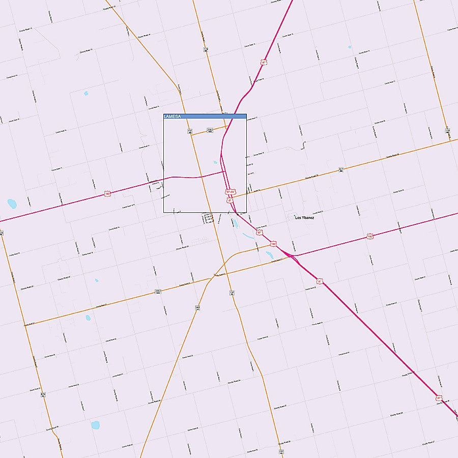 Dawson County, TX Colorcast Style Wall Map