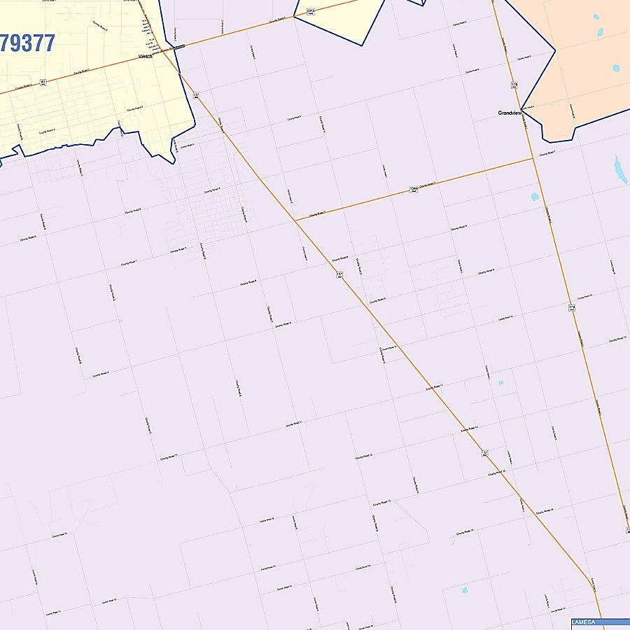 Dawson County, TX Colorcast Style Wall Map