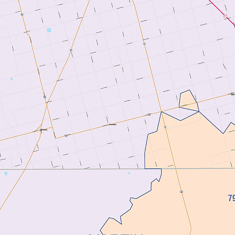 Dawson County, TX Colorcast Style Wall Map