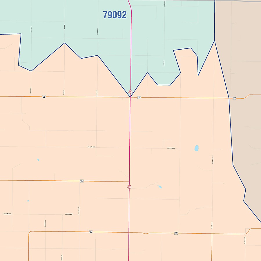 Deaf Smith County, TX Colorcast Style Wall Map