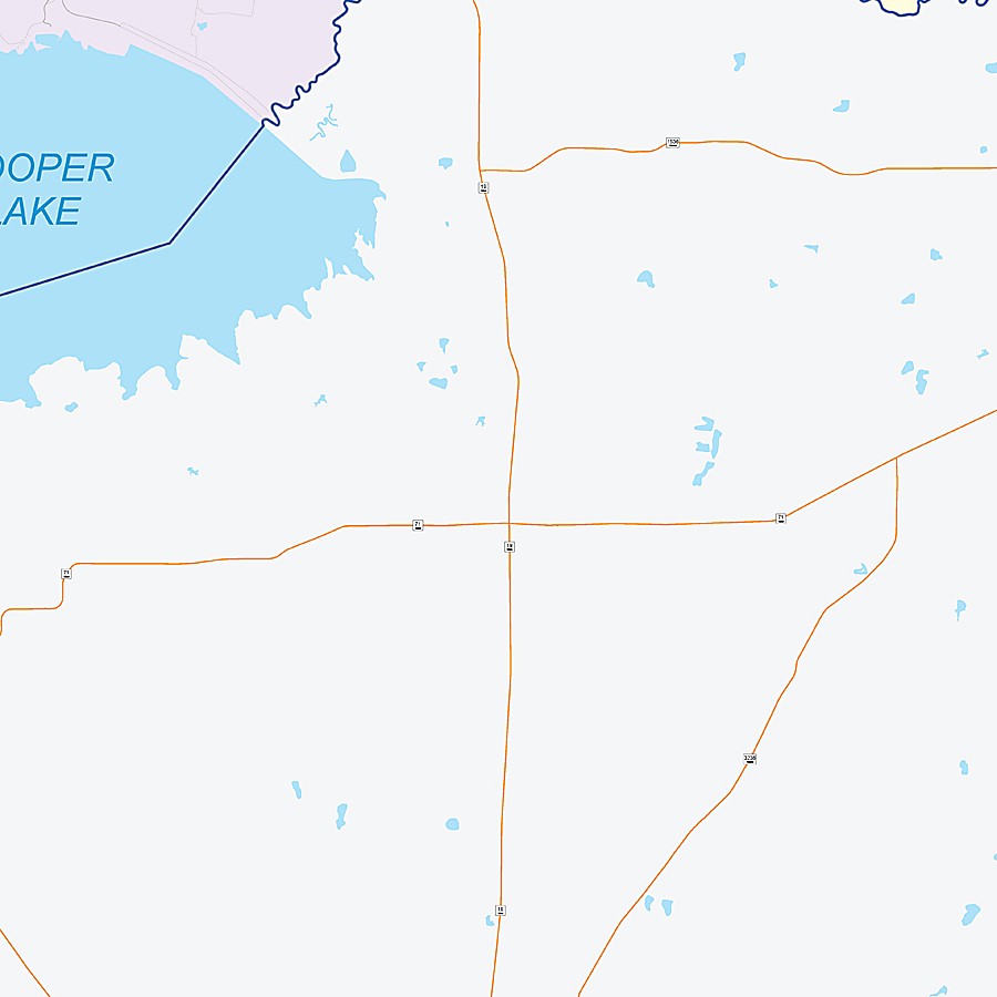 Delta County, TX Colorcast Style Wall Map