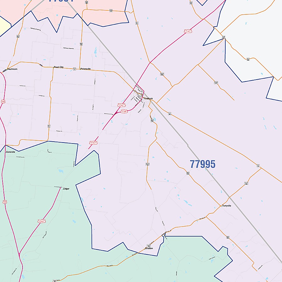 DeWitt County, TX Colorcast Style Wall Map