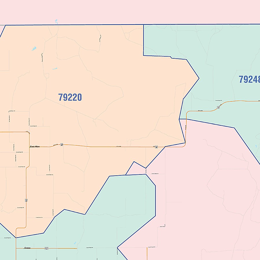 Dickens County, TX Colorcast Style Wall Map