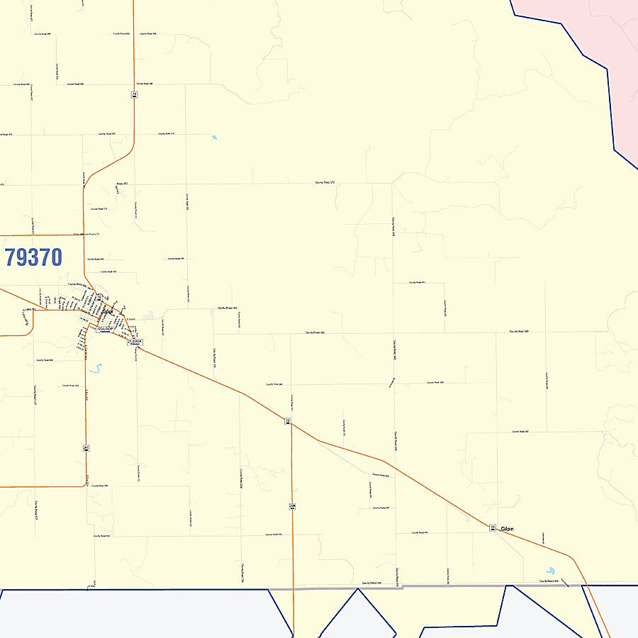 Dickens County, TX Colorcast Style Wall Map