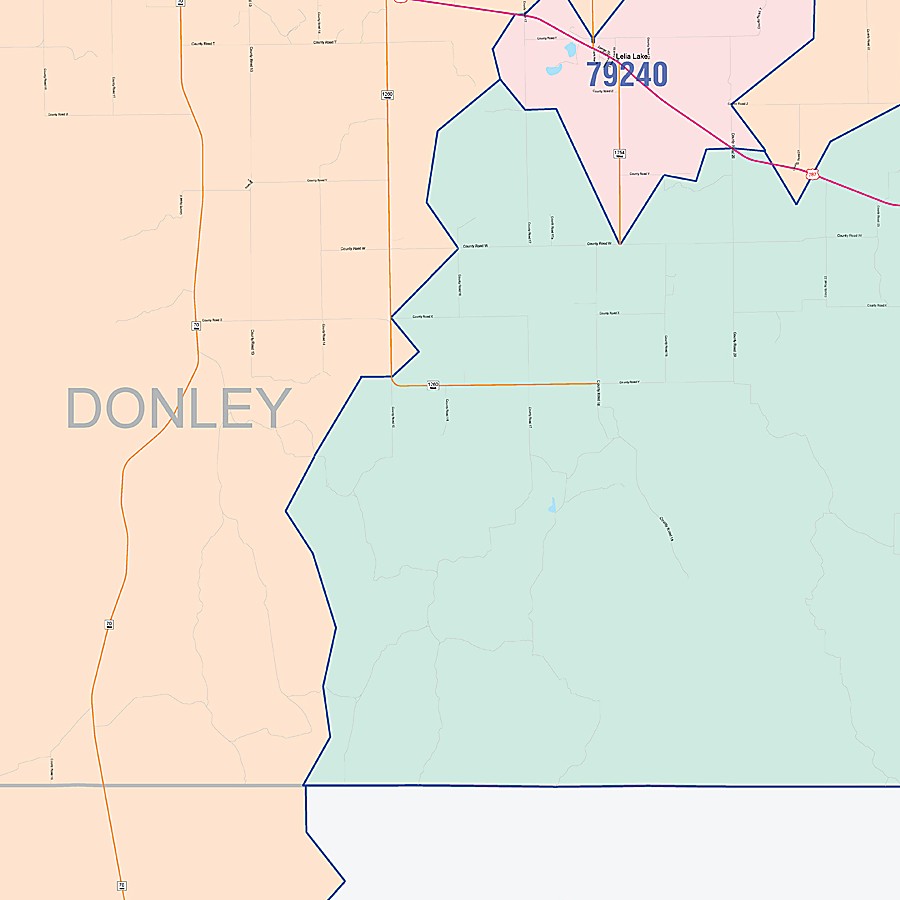 Donley County, TX Colorcast Style Wall Map