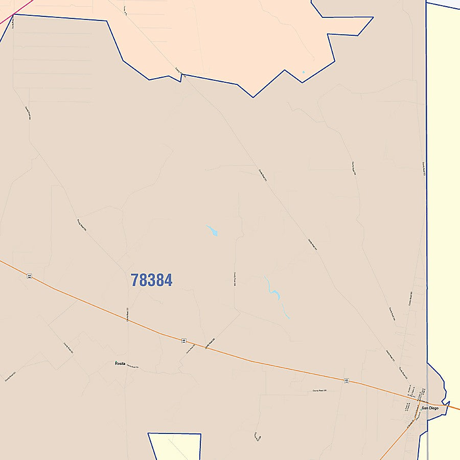 Duval County, TX Colorcast Style Wall Map