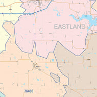 Eastland County, TX Colorcast Style Wall Map