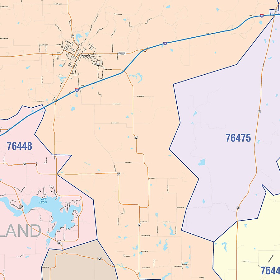 Eastland County, TX Colorcast Style Wall Map